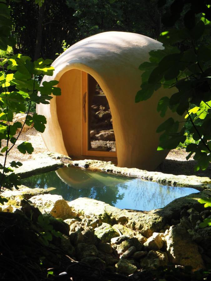 Maison Terre Les Cabanes De Fallot - Sauna Bain-Froid Piscine Naturelle L'isle-Bouzon Exterior foto